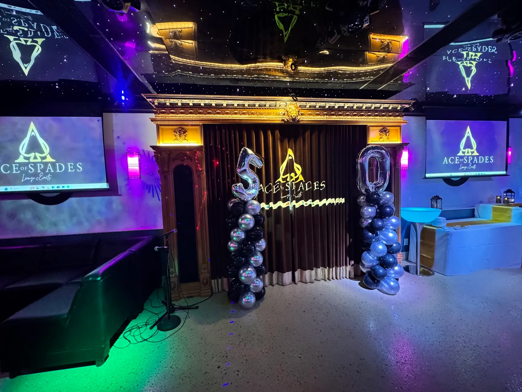Private birthday Toronto celebration setup at Ace of Spades Lounge