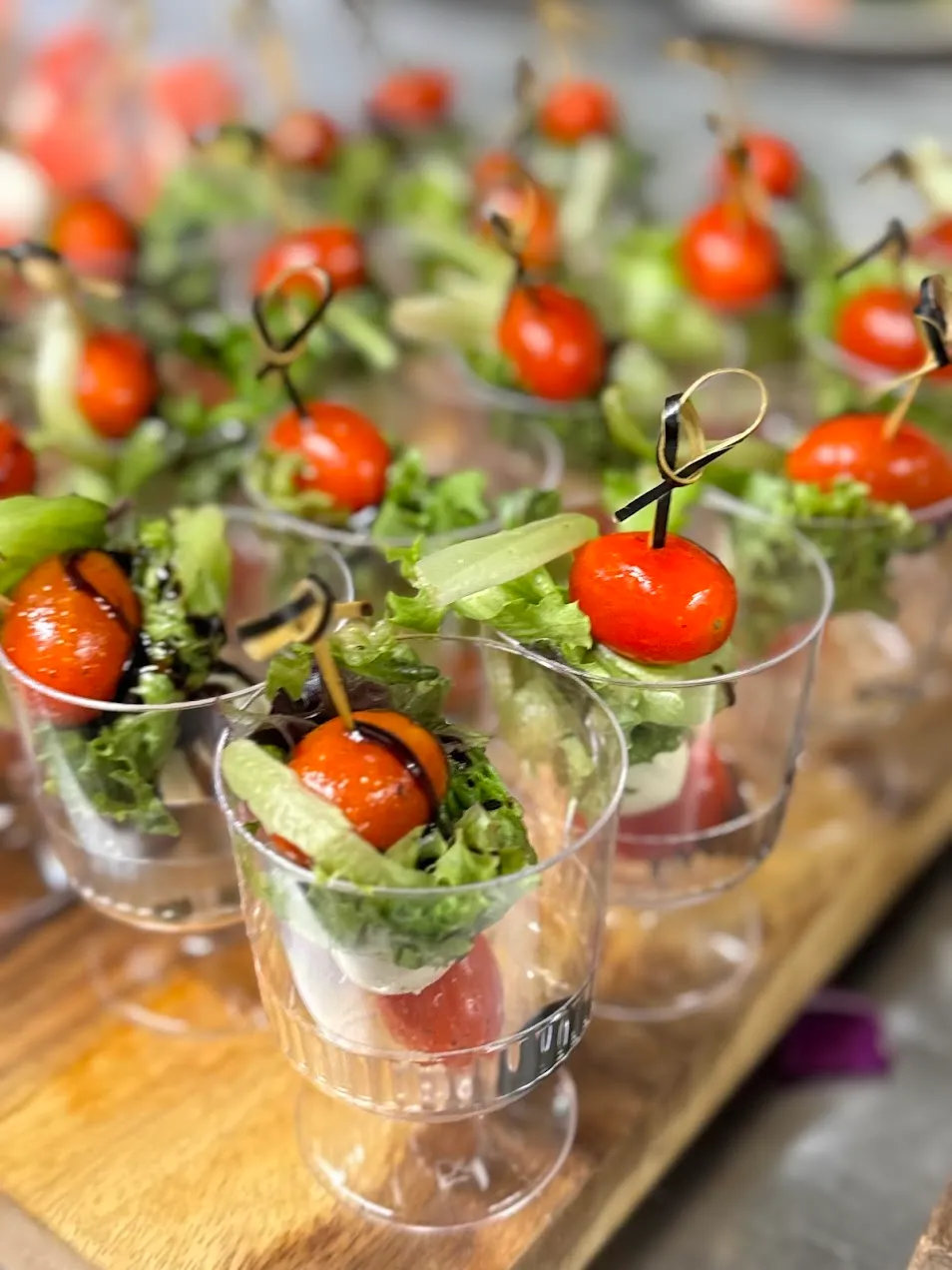Caprese skewers canapé for private event catering Toronto