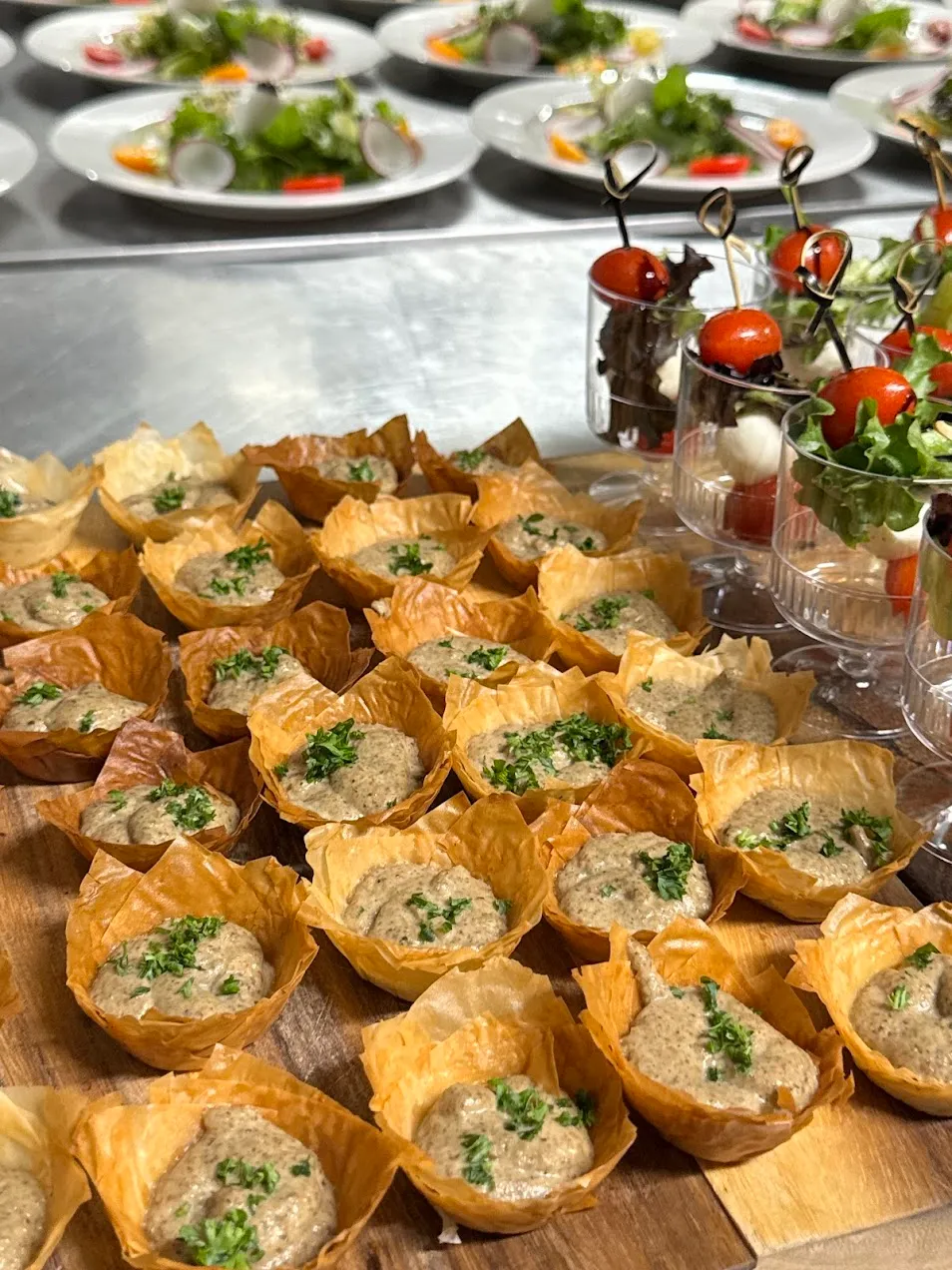 Mushroom canapés for private event catering