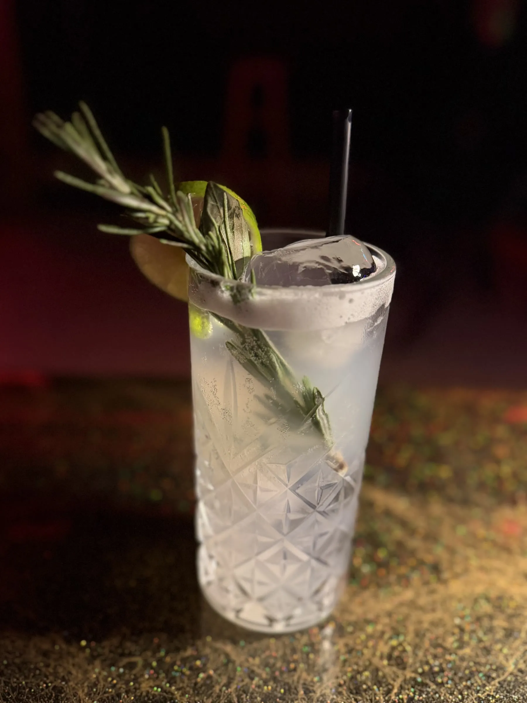 Gin Smash cocktail with rosemary and lime at Ace of Spades Lounge