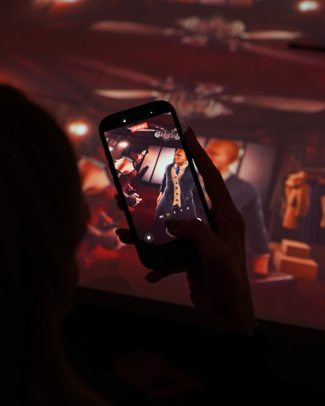 The show playing on the screen inside the restaurant
